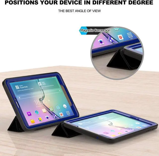 Alt view image 3 of 6 - WERLEO Samsung Galaxy Tab E 9.6 Case Three Layer Drop Protection Full Body Rugged Protective Case with Auto Sleep Wake Magnetic Smart Stand Cover for Samsung Galaxy T560  Model SM-T560 SM-T561 Cover