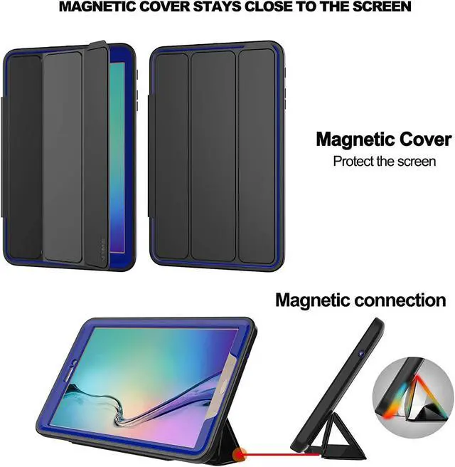 Alt view image 4 of 6 - WERLEO Samsung Galaxy Tab E 9.6 Case Three Layer Drop Protection Full Body Rugged Protective Case with Auto Sleep Wake Magnetic Smart Stand Cover for Samsung Galaxy T560  Model SM-T560 SM-T561 Cover