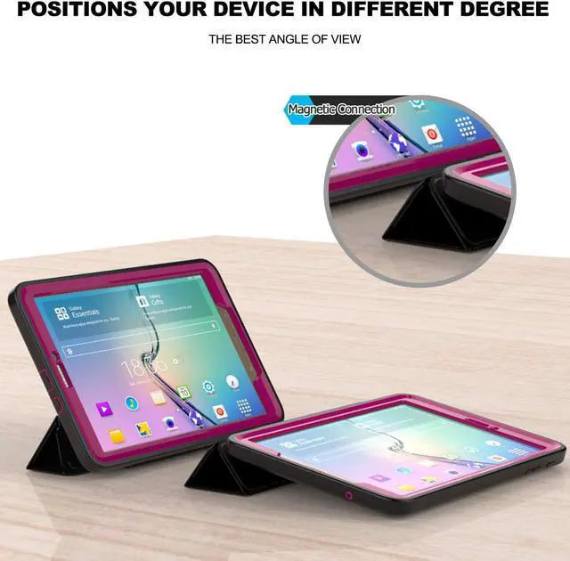 Alt view image 2 of 7 - WERLEO Samsung Galaxy Tab E 9.6 Case Three Layer Drop Protection Full Body Rugged Protective Case with Auto Sleep Wake Magnetic Smart Stand Cover for Samsung Galaxy T560  Model SM-T560 SM-T561 Cover