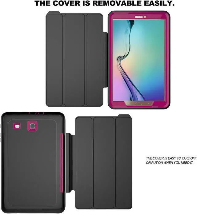 Alt view image 6 of 7 - WERLEO Samsung Galaxy Tab E 9.6 Case Three Layer Drop Protection Full Body Rugged Protective Case with Auto Sleep Wake Magnetic Smart Stand Cover for Samsung Galaxy T560  Model SM-T560 SM-T561 Cover