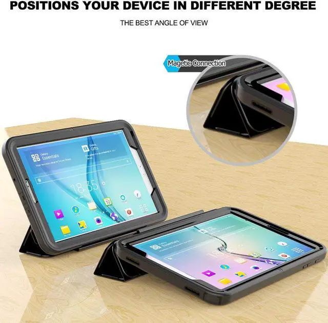 Alt view image 3 of 7 - WERLEO Samsung Galaxy Tab A 10.1 Case Slim Smart Cover Stand Folio Case Auto Wake Sleep Full Body Protective Cover For Samsung Galaxy Tab A 10.1 inch 2016 Model SM-T580 SM-T585 SM-T587 No Pen Version