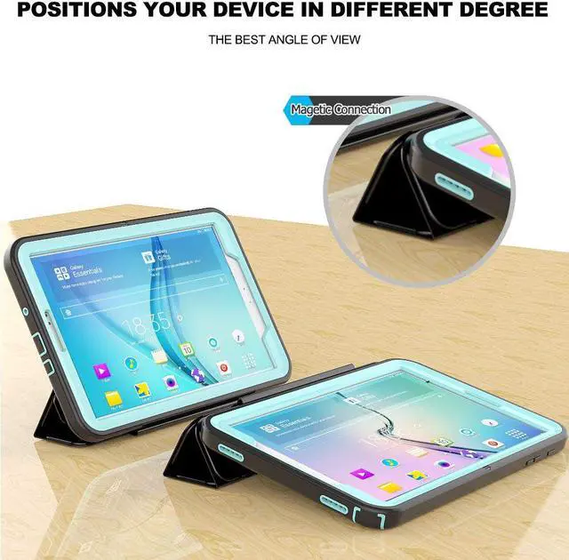 Alt view image 3 of 7 - WERLEO Samsung Galaxy Tab A 10.1 Case Slim Smart Cover Stand Folio Case Auto Wake Sleep Full Body Protective Cover For Samsung Galaxy Tab A 10.1 inch 2016 Model SM-T580 SM-T585 SM-T587 No Pen Version