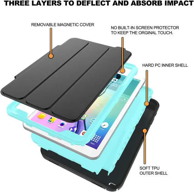 Alt view image 4 of 7 - WERLEO Samsung Galaxy Tab A 10.1 Case Slim Smart Cover Stand Folio Case Auto Wake Sleep Full Body Protective Cover For Samsung Galaxy Tab A 10.1 inch 2016 Model SM-T580 SM-T585 SM-T587 No Pen Version