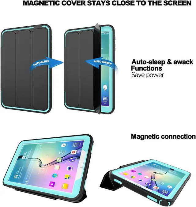 Alt view image 5 of 7 - WERLEO Samsung Galaxy Tab A 10.1 Case Slim Smart Cover Stand Folio Case Auto Wake Sleep Full Body Protective Cover For Samsung Galaxy Tab A 10.1 inch 2016 Model SM-T580 SM-T585 SM-T587 No Pen Version