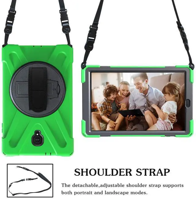 Alt view image 3 of 5 - Galaxy Tab A 10.5 Case WERLEO Heavy Duty Shockproof Rugged Protective Case with 360 Degree Rotatable Hand Strap Kickstand and Removable Shoulder Strap for Samsung Galaxy Tab A 10.5 inch 2018 SM-T590 /