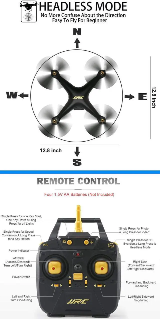 Alt view image 5 of 7 - Drone with Camera Live Video Werleo JJRC WIFI FPV RC Drone RC Quadcopter with 40MINS Longer Flght Time RC Quadcopter with 720P Camera FPV WiFi Helicopter with Battery Altitude Hold