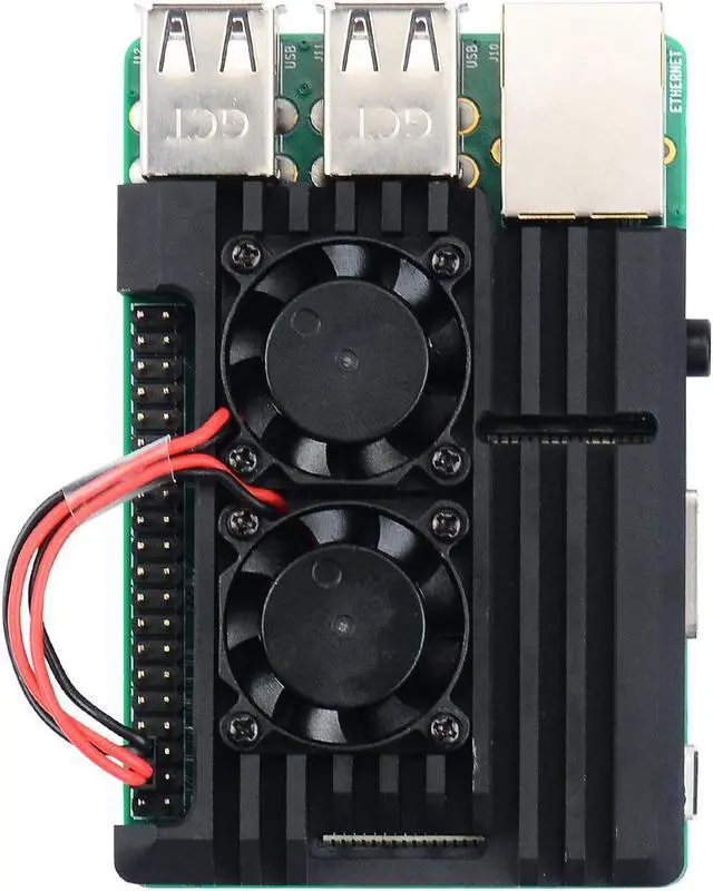 Alt view image 6 of 7 - Werleo Raspberry Pi 3 Model B+ Case Raspberry Pi Metal Raspberry Pi 3 Model B Case With Dual Fan Aluminium Alloy Raspberry Pi Fan Heatsink Case for Raspberry Pi 3 B+  and Raspberry Pi 3 B