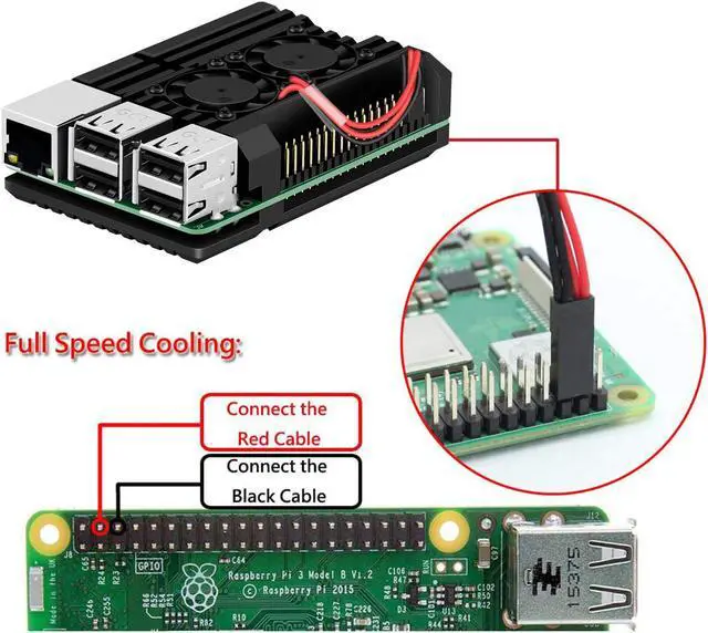 Alt view image 3 of 7 - Werleo Raspberry Pi 3 Model B+ Case Raspberry Pi Metal Raspberry Pi 3 Model B Case With Dual Fan Aluminium Alloy Raspberry Pi Fan Heatsink Case for Raspberry Pi 3 B+  and Raspberry Pi 3 B