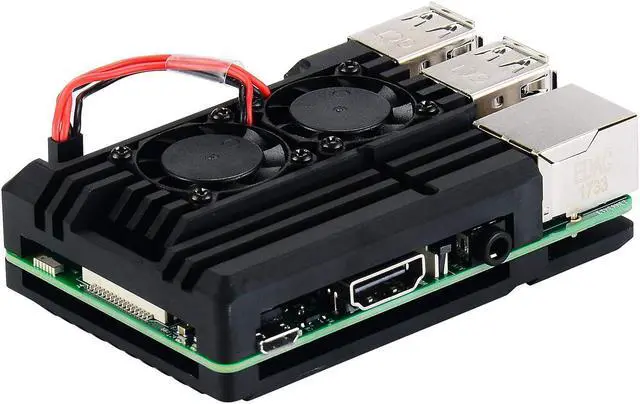 Alt view image 7 of 7 - Werleo Raspberry Pi 3 Model B+ Case Raspberry Pi Metal Raspberry Pi 3 Model B Case With Dual Fan Aluminium Alloy Raspberry Pi Fan Heatsink Case for Raspberry Pi 3 B+  and Raspberry Pi 3 B