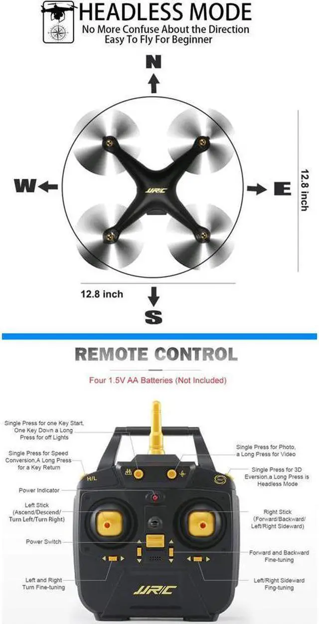 Alt view image 6 of 7 - FPV RC Drone Drone JJRC H68 RC Quadcopter Drone with 720P HD Camera Live Video WIFI FPV Quadcopter with Headless Mode Altitude Hold Long Range