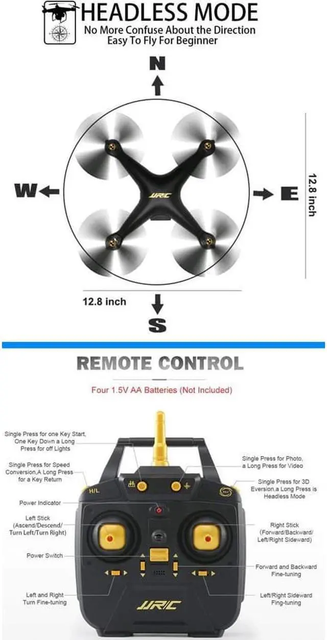 Alt view image 6 of 7 - FPV RC Drone Drone JJRC H68 RC Quadcopter Drone with 720P HD Camera Live Video WIFI FPV Quadcopter with Headless Mode Altitude Hold Long Range