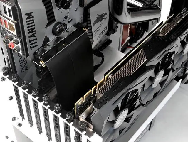 Alt view image 6 of 6 - Werleo New PCI Express PCIe 3.0 16x Flexible Extender Riser Cable Card Extension Port Adapter High Speed Riser Card GPU Riser Extender - 20cm / 90 Degrees