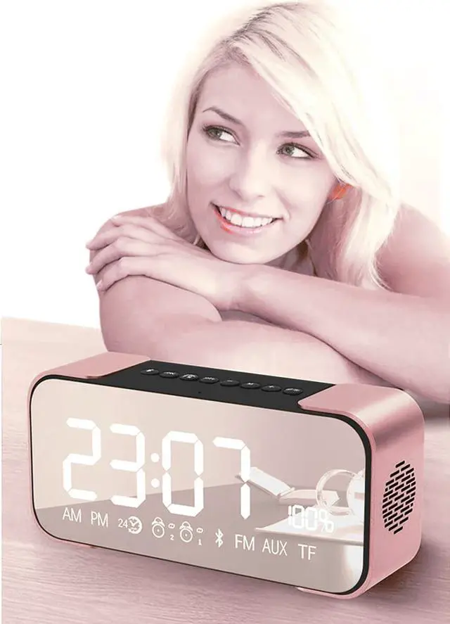 Alt view image 6 of 7 - Bluetooth Speaker Werleo Portable Wireless Stereo Speaker with Alarm Clock FM Radio LED Display Micrphone Hands-Free Two Subwoofer Enhanced Bass Hi-Fi Surround for iPhone iPad Samsung Tablet PC Home