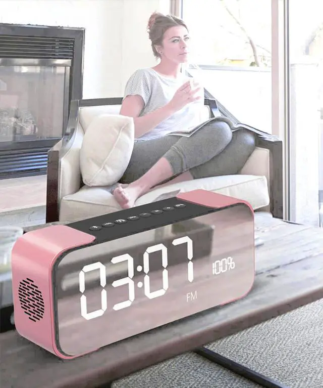 Alt view image 5 of 7 - Bluetooth Speaker Werleo Portable Wireless Stereo Speaker with Alarm Clock FM Radio LED Display Micrphone Hands-Free Two Subwoofer Enhanced Bass Hi-Fi Surround for iPhone iPad Samsung Tablet PC Home