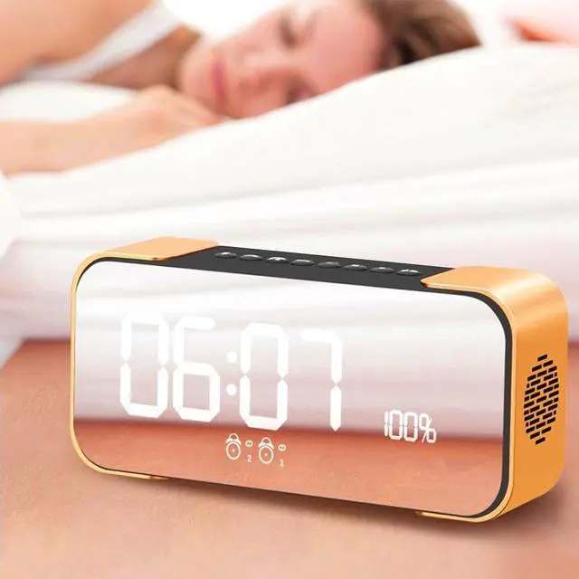 Alt view image 6 of 7 - Bluetooth Speaker Werleo Portable Wireless Stereo Speaker with Alarm Clock FM Radio LED Display Micrphone Hands-Free Two Subwoofer Enhanced Bass Hi-Fi Surround for iPhone iPad Samsung Tablet PC Home