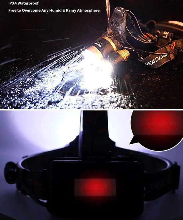 Alt view image 2 of 7 - Werleo 5000 Lumen 3 CREE T6 LED Super Bright Focus Zoom Headlamp Flashlight High Power Waterproof Headlight Torch for Hunting Hiking Running Camping Fishing Riding & Rechargeable Battery Wall Charger