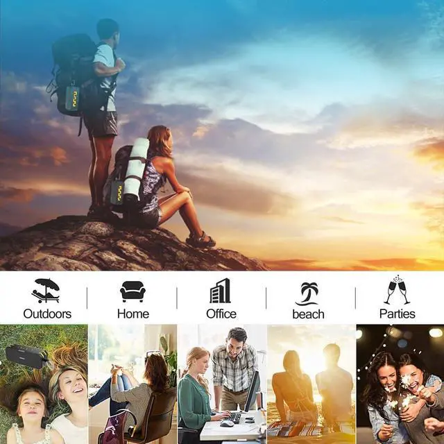 Alt view image 5 of 7 - Werleo 12W IP65 Waterproof Bluetooth 4.0 Speaker Portable Outdoor Wireless Stereo Speakers with Microphone Dual Bass Drivers 3.5mm AUX IN SD TF Cards Slot Hands Free for iPhone Samsung Beach Golf Home