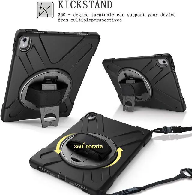Alt view image 2 of 7 - iPad Pro 11 Inch 2018 Case WERLEO Hybrid hree Layer Heavy Duty Protective Case Shockproof Case Cover with Handle Hand Strap, Kickstand& Shoulder Strap for iPad Pro 11 2018 Release Tablet