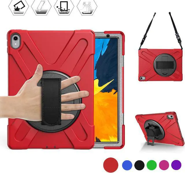 Main image of iPad Pro 11 Inch 2018 Case WERLEO Hybrid hree Layer Heavy Duty Protective Case Shockproof Case Cover with Handle Hand Strap, Kickstand& Shoulder Strap for iPad Pro 11 2018 Release Tablet