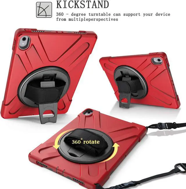 Alt view image 2 of 7 - iPad Pro 11 Inch 2018 Case WERLEO Hybrid hree Layer Heavy Duty Protective Case Shockproof Case Cover with Handle Hand Strap, Kickstand& Shoulder Strap for iPad Pro 11 2018 Release Tablet