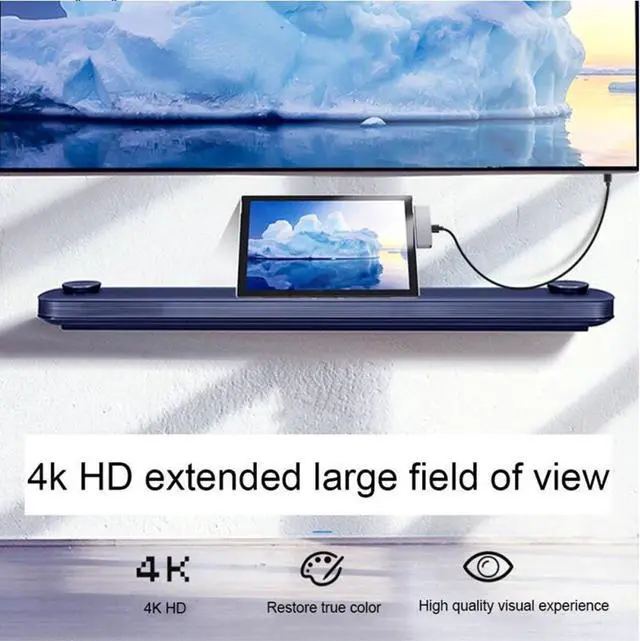 Alt view image 4 of 7 - CableDeconn Type-c 4 In 1 USB C Docking Station Hub 4K HDMI PD Charging USB 3.0 3.5mm Headphone Adapter for Surface Go