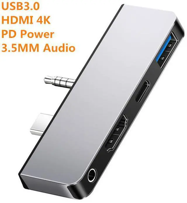 Main image of CableDeconn Type-c 4 In 1 USB C Docking Station Hub 4K HDMI PD Charging USB 3.0 3.5mm Headphone Adapter for Surface Go