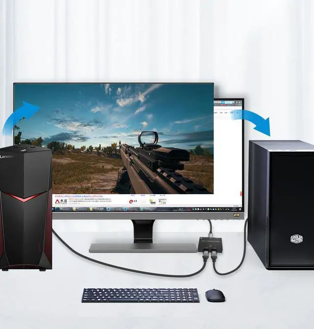 Alt view image 6 of 7 - CableDeconn DisplayPort 8K DP 1.4 Switch Bi-Direction 8K@30Hz 4K@120Hz Splitter Converter for Multiple Source and displays.