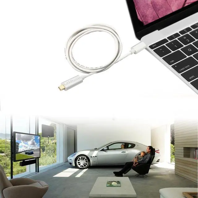 Alt view image 3 of 8 - CableDeconn usb type-c to mini displayport 4K 60HZ cable adapter usb-c mini dp adapter Male to male converter for apple new Macbook pro dell