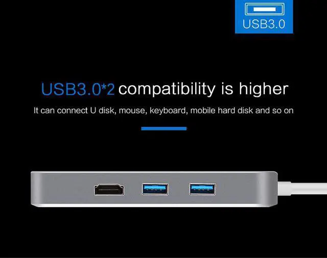 Alt view image 4 of 7 - CableDeconn usb type-c thunderbolt 3 dock hdmi 4k ethernet rj45 Multiport hub Adapter usb3.0 usb c charge tf sd card reader cable For macbook pro 2017