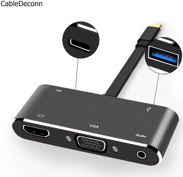Main image of CableDeconn USB-C Hub Dock Thunderbolt 3 to HDMI 4K VGA USB3.0 Hub USB-C PD Audio Converter Cable Adapter for Macbook 2016 2017