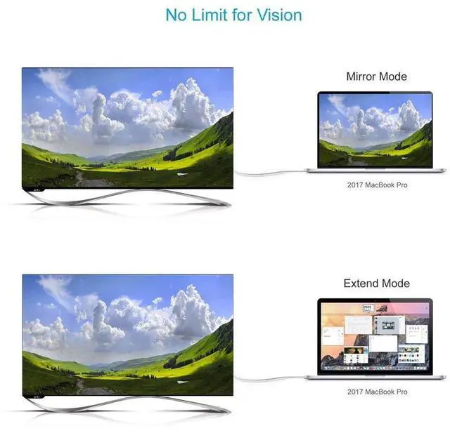 Alt view image 7 of 8 - CableDeconn usb type-c to mini displayport 4K 60HZ cable adapter usb-c mini dp adapter Male to male converter for apple new Macbook pro dell