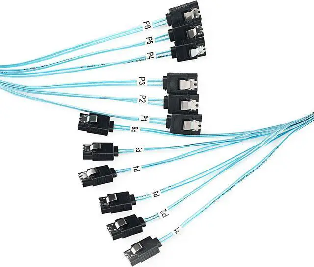 Alt view image 3 of 10 - CableDeconn High Speed 6Gbps 6pcs Set Sata 6 SATA Cable SAS Cable for Server 1M