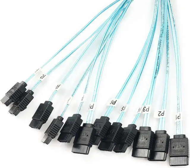 Alt view image 5 of 10 - CableDeconn High Speed 6Gbps 6pcs Set Sata 6 SATA Cable SAS Cable for Server 1M