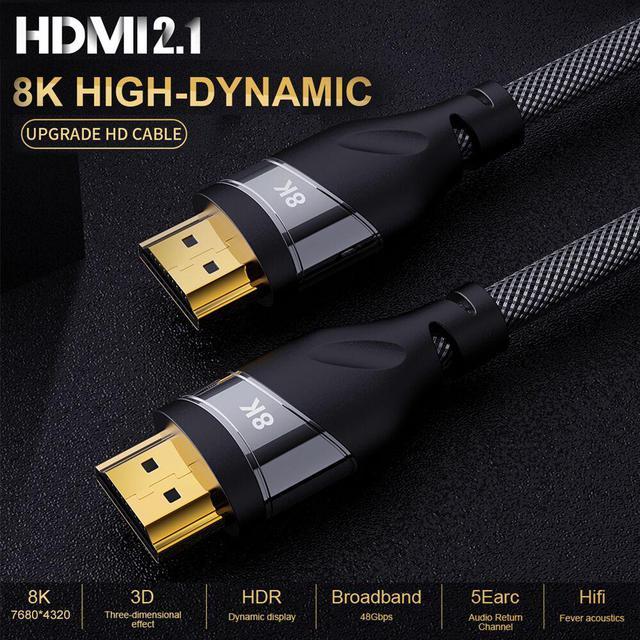 HDMI 2.1 Cable 48 Gbps 8K UHD 2m/6.6ft Black