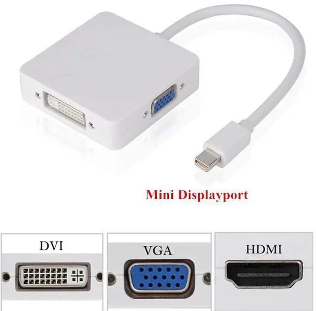 Alt view image 2 of 3 - 3 in 1 Mini DP DisplayPort to HDMI/DVI/VGA Display Port Cable Adapter for Apple MacBook Pro Air mini iMac