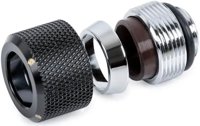 Alt view image 2 of 4 - Bitspower G1/4" Advanced Multi-Link Fitting, for 12mm OD Rigid Tubing, Matte Black, 4-pack