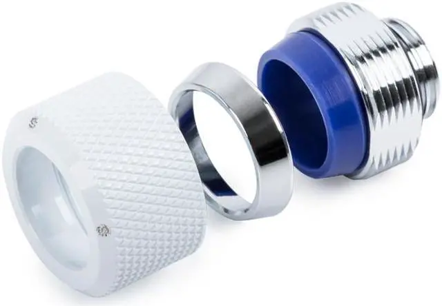 Alt view image 2 of 4 - Bitspower G1/4" Advanced Multi-Link Fitting, for 14mm OD Rigid Tubing, Deluxe White, 4-pack