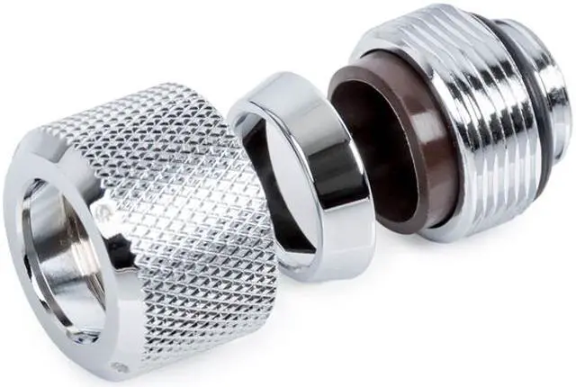 Alt view image 2 of 4 - Bitspower G1/4" Advanced Multi-Link Fitting, for 12mm OD Rigid Tubing, Silver Shining, 4-pack