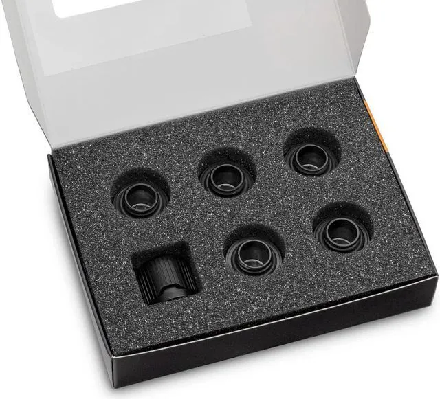 Alt view image 2 of 8 - EKWB EK-Quantum Torque STC-12/16 Compression Fitting for Soft Tubing, 12/16mm (7/16" ID, 5/8" OD), Black, 6-pack