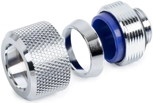 Alt view image 2 of 4 - Bitspower G1/4" Advanced Multi-Link Fitting, for 14mm OD Rigid Tubing, Silver Shining, 4-pack