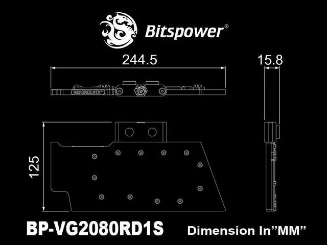 Alt view image 3 of 5 - Bitspower 1S VGA Water Block for NVIDIA GeForce RTX 20 Series