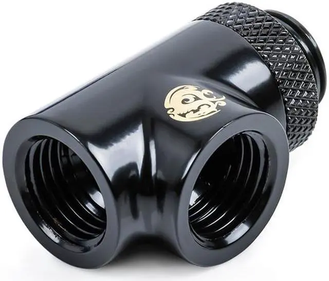 Alt view image 3 of 5 - Bitspower T-Block Rotary Fitting, Matt Black