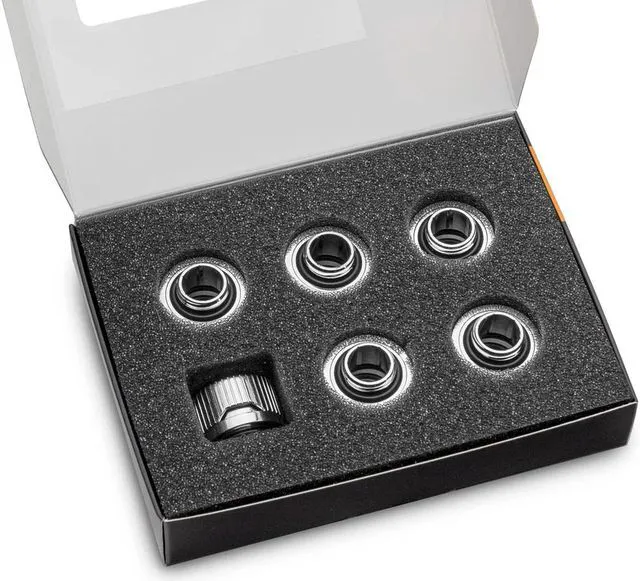 Alt view image 2 of 9 - EKWB EK-Quantum Torque HDC-14 Compression Fitting for EKWB Rigid Tubing, 14mm OD, Nickel, 6-pack