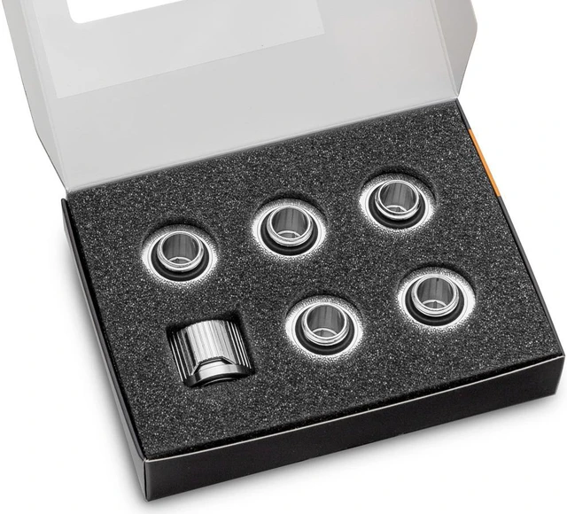 Alt view image 2 of 9 - EKWB EK-Quantum Torque STC-10/16 Compression Fitting for Soft Tubing, 10/16mm (3/8" ID, 5/8" OD), Nickel, 6-pack