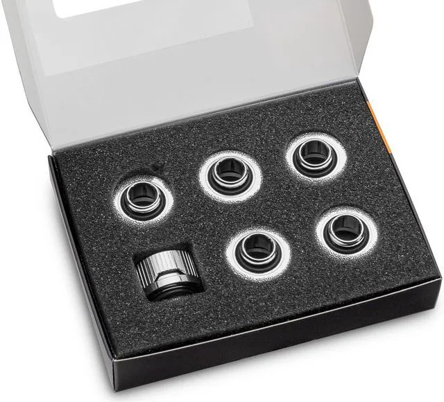 Alt view image 2 of 8 - EKWB EK-Quantum Torque HDC-16 Compression Fitting for EKWB Rigid Tubing, 16mm OD, Nickel, 6-pack