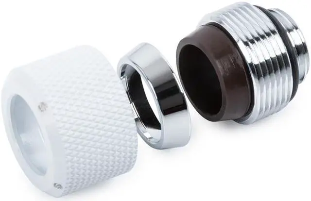 Alt view image 2 of 4 - Bitspower G1/4" Advanced Multi-Link Fitting, for 12mm OD Rigid Tubing, Deluxe White, 4-pack