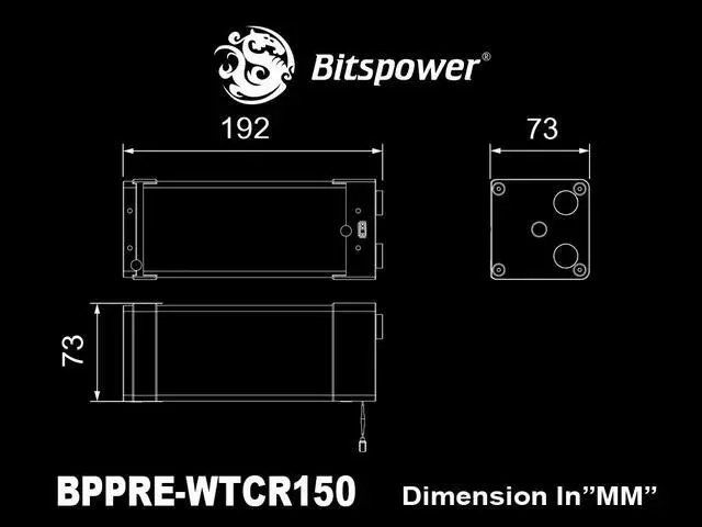 Alt view image 4 of 7 - Bitspower Premium Cuboid Reservoir 150