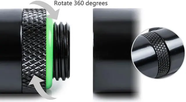 Alt view image 4 of 5 - Bitspower T-Block Rotary Fitting, Matt Black