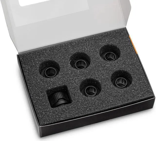 Alt view image 2 of 8 - EKWB EK-Quantum Torque HDC-12 Compression Fitting for EKWB Rigid Tubing, 12mm OD, Black, 6-pack