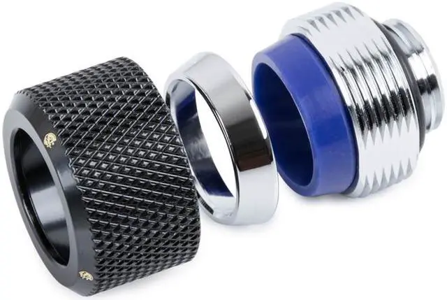 Alt view image 2 of 4 - Bitspower G1/4" Advanced Multi-Link Fitting, for 14mm OD Rigid Tubing, Matte Black, 4-pack